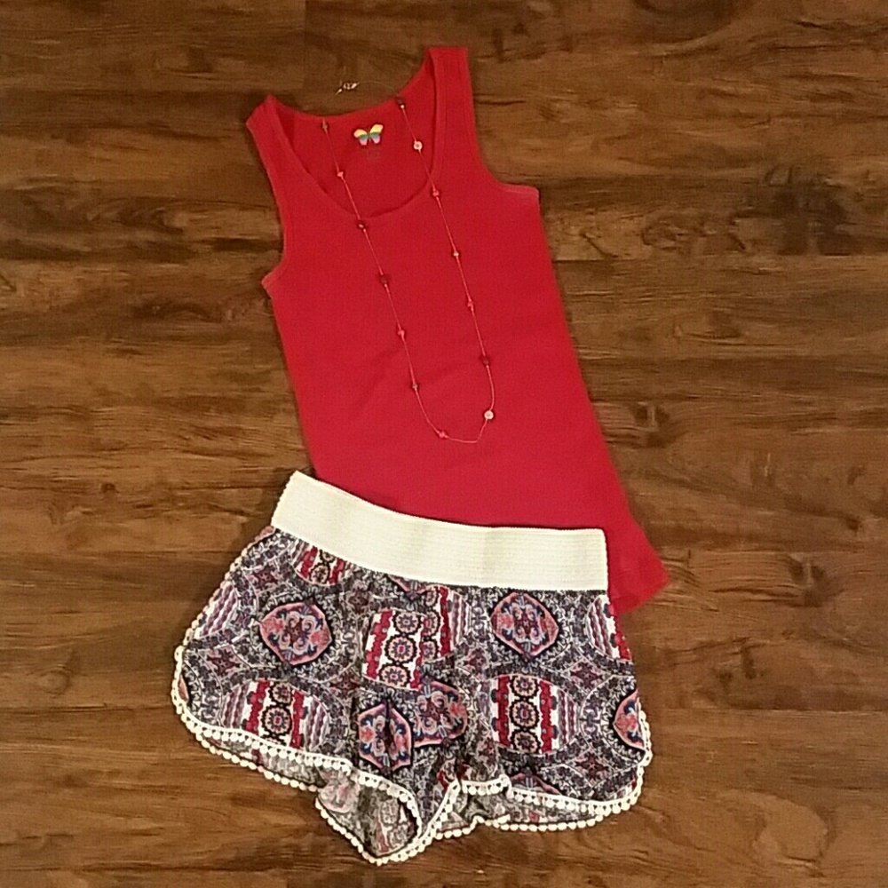Ribbed Red Tank Top